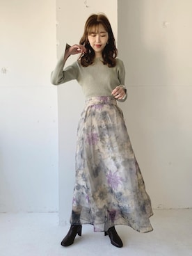 清水夏姫さん（レディース・160cm）の冬コーディネート