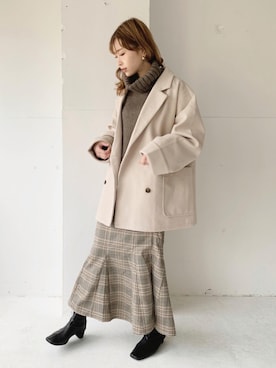 清水夏姫さん（レディース・160cm）の冬コーディネート