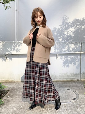 清水夏姫さん（レディース・160cm）の秋コーディネート