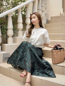 「eb.a.gos（エバゴス）のアイテム」を使った、清水夏姫さん（レディース・160cm）の夏コーディネート