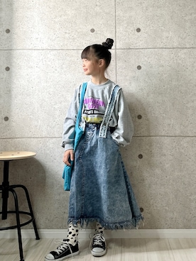 「BIG FIELD（ビッグフィールド）のアイテム（スカート）」を使った、sora   さん（キッズ・122cm）の秋コーディネート