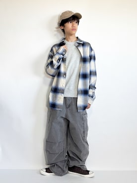 「アイテム（トップス）」を使った、Hayatoさん（キッズ・155cm）の冬コーディネート