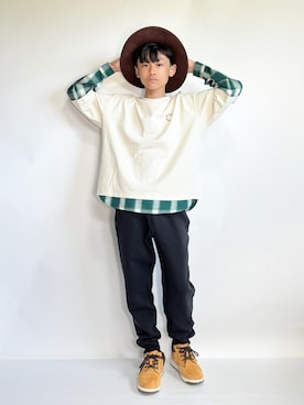 「アイテム（パンツ）」を使った、Hayatoさん（キッズ・153cm）の秋コーディネート