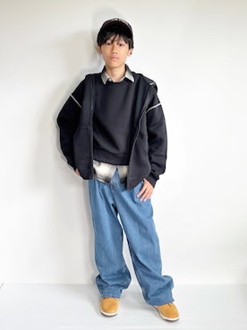 「アイテム（パーカー）」を使った、Hayatoさん（キッズ・153cm）の秋コーディネート