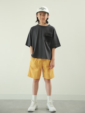 「GU（ジーユー）のアイテム（Tシャツ/カットソー）」を使った、Hayatoさん（キッズ・150cm・10代）の夏コーディネート