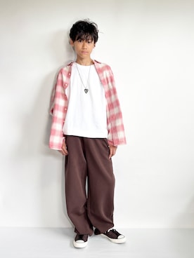 「アイテム（スウェットパンツ）」を使った、Hayatoさん（キッズ・152cm・10代）の秋コーディネート