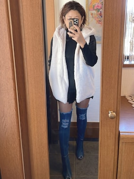 「rps（アールピーエス）のアイテム（ベスト）」を使った、riiiiieさん（レディース・163cm）の秋コーディネート