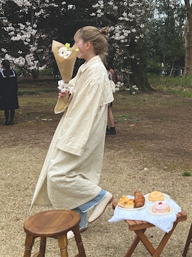 「I_am（アイアム）のアイテム（ジャケット/アウター）」を使った、mayuさん（レディース・157cm）の春コーディネート
