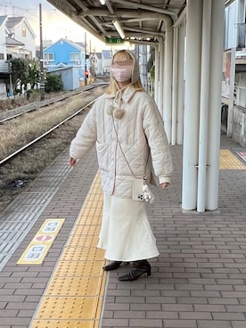 「アイテム（PC・スマホグッズ/家電）」を使った、mayuさん（レディース・157cm）の冬コーディネート