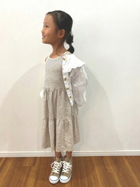 「H&M（エイチ・アンド・エム）のアイテム（ワンピース/ドレス）」を使った、Ayuさん（キッズ・120cm）の秋コーディネート