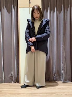 「Te chichi（テチチ）のアイテム（ダウンジャケット/コート）」を使った、reinaさん（レディース・154cm）の冬コーディネート