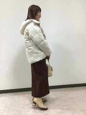 「Lugnoncure（ルノンキュール）のアイテム（その他アウター）」を使った、reinaさん（レディース・154cm）の冬コーディネート