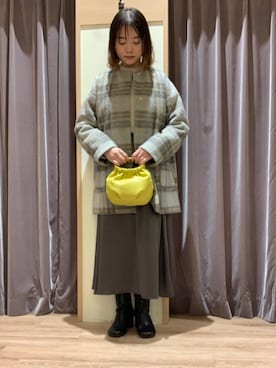 「Te chichi（テチチ）のアイテム（ノーカラーコート）」を使った、reinaさん（レディース・154cm）の秋コーディネート