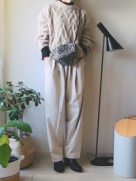 「スウェットギャザーパンツ」｜sueさん（レディース・168cm）の冬コーディネート