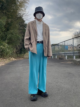 「AIVER（アイバー）のアイテム（帽子）」を使った、りゅうへーさん（メンズ・180cm）の春コーディネート