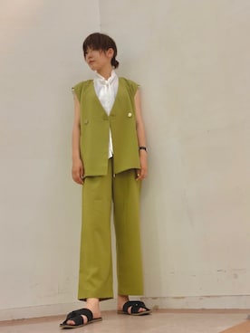 「ボウタイ」｜「アイテム（その他アウター）」を使った、Mayuさん（レディース・168cm）の夏コーディネート