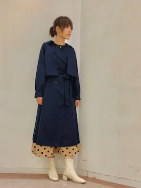 「Te chichi TERRASSE（テチチテラス）のアイテム（トレンチコート）」を使った、Mayuさん（レディース・168cm）の秋コーディネート