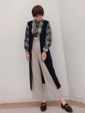 「Te chichi TERRASSE」｜「アイテム（ワンピース/ドレス）」を使った、Mayuさん（レディース・168cm）の秋コーディネート