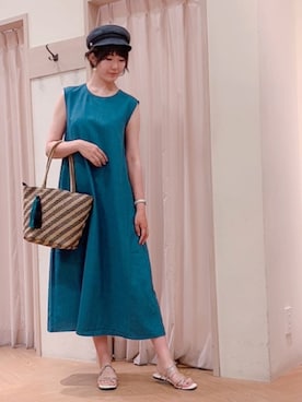 「Te chichi TERRASSE（テチチテラス）のアイテム（キャップ）」を使った、Mayuさん（レディース・168cm）の夏コーディネート