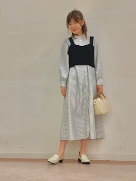 「Te chichi TERRASSE（テチチテラス）のアイテム（シャツワンピース）」を使った、Mayuさん（レディース・168cm）の春コーディネート