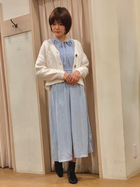 「Te chichi TERRASSE」｜「アイテム（ワンピース/ドレス）」を使った、Mayuさん（レディース・168cm）の冬コーディネート