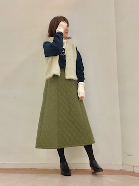 「Te chichi TERRASSE（テチチテラス）のアイテム（帽子）」を使った、Mayuさん（レディース・168cm）の冬コーディネート