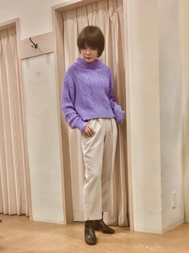 「Te chichi TERRASSE」｜「アイテム（パンツ）」を使った、Mayuさん（レディース・168cm）の秋コーディネート