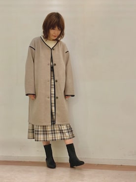 「Te chichi TERRASSE（テチチテラス）のアイテム（その他アウター）」を使った、Mayuさん（レディース・168cm）の冬コーディネート