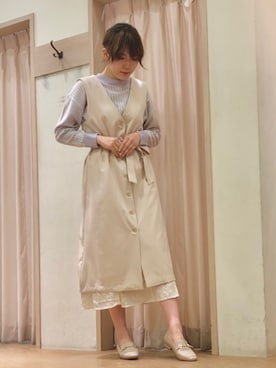 「Te chichi TERRASSE」｜「アイテム（ワンピース/ドレス）」を使った、Mayuさん（レディース・168cm）の春コーディネート