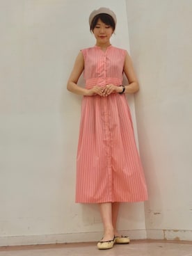 「Te chichi TERRASSE（テチチテラス）のアイテム（ハンチング/ベレー帽）」を使った、Mayuさん（レディース・168cm）の夏コーディネート