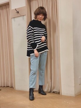 「Te chichi TERRASSE」｜「アイテム（パンツ）」を使った、Mayuさん（レディース・168cm）の冬コーディネート