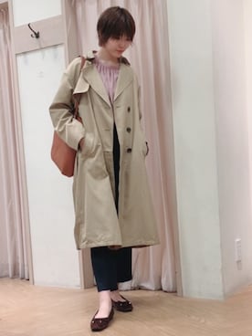 「Te chichi TERRASSE（テチチテラス）のアイテム（トレンチコート）」を使った、Mayuさん（レディース・168cm）の秋コーディネート