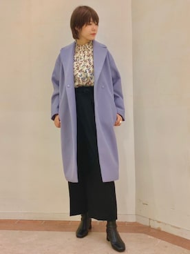 「Te chichi TERRASSE（テチチテラス）のアイテム（チェスターコート）」を使った、Mayuさん（レディース・168cm）の冬コーディネート
