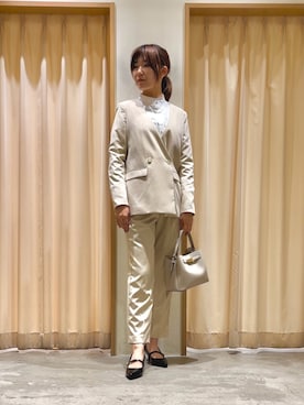 「テチチ(Te chichi)」｜「アイテム（ノーカラージャケット）」を使った、Mayuさん（レディース・168cm）の春コーディネート