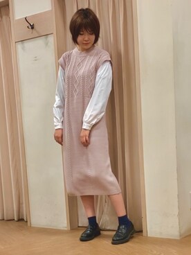 「Te chichi TERRASSE」｜「アイテム（ワンピース/ドレス）」を使った、Mayuさん（レディース・168cm）の冬コーディネート