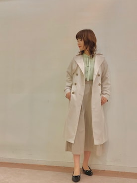 「Te chichi TERRASSE（テチチテラス）のアイテム（トレンチコート）」を使った、Mayuさん（レディース・168cm）の冬コーディネート