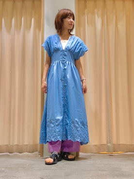 「スカラップ」｜「アイテム（ワンピース/ドレス）」を使った、Mayuさん（レディース・168cm）の夏コーディネート