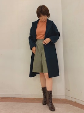 「Te chichi TERRASSE（テチチテラス）のアイテム（チェスターコート）」を使った、Mayuさん（レディース・168cm）の冬コーディネート