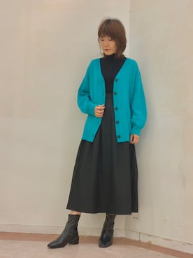 「タートルネック」｜「アイテム（タンクトップ）」を使った、Mayuさん（レディース・168cm）の秋コーディネート
