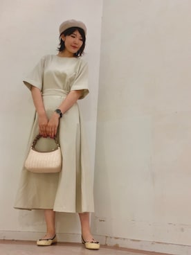「Te chichi TERRASSE（テチチテラス）のアイテム（ハンチング/ベレー帽）」を使った、Mayuさん（レディース・168cm）の夏コーディネート