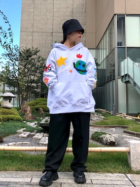 「WHITELAND（ホワイトランド）のアイテム（帽子）」を使った、YU-KA OZAWAさん（レディース・153cm）の秋コーディネート