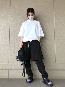 「MSGM（エムエスジーエム）のアイテム（バッグ）」を使った、YU-KA OZAWAさん（レディース・153cm）の夏コーディネート