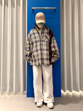 「KaneZ（ケインズ）のアイテム（キャップ）」を使った、YU-KA OZAWAさん（レディース・153cm）の冬コーディネート