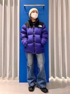 「DANKE SCHON（ダンケシェーン）のDankeSchon/ダンケシェーン/Flared pants/フレアデニム（デニムパンツ、ブルー系）」を使った、YU-KA OZAWAさん（レディース・153cm）の秋コーディネート