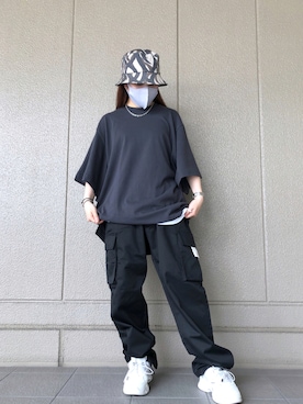 「DANKE SCHON（ダンケシェーン）のアイテム（帽子）」を使った、YU-KA OZAWAさん（レディース・153cm）の夏コーディネート