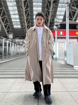 「A4A（エーフォーエー）のアイテム（ジャケット/アウター）」を使った、YU-KA OZAWAさん（レディース・153cm）の冬コーディネート