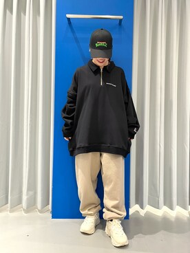 「DANKE SCHON（ダンケシェーン）のアイテム（スウェット）」を使った、YU-KA OZAWAさん（レディース・153cm）の春コーディネート