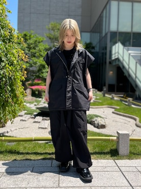 「WHITELAND（ホワイトランド）のアイテム（カーゴパンツ）」を使った、YU-KA OZAWAさん（レディース・153cm）の春コーディネート