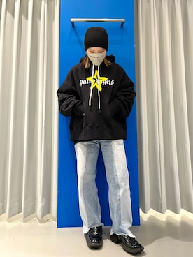 【コーデに遊び心を】 PALM ANGELS クルースウェット ながさきたいが(LHPアメ村店)｜Palm Angelsのブルゾンを使った