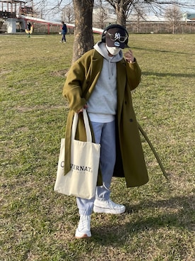 「thisisneverthat（ディスイズネバーザット）のアイテム（パンツ）」を使った、kazukiさん（メンズ・160cm）の春コーディネート